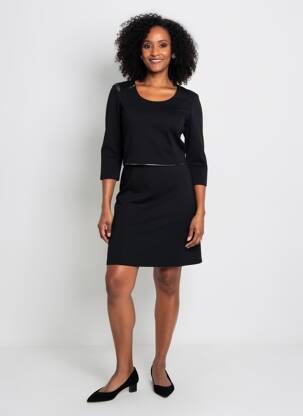 Rochie scurtă mâneci 3/4 mâneci 3/4 negru LOLA ESPELETA femeie