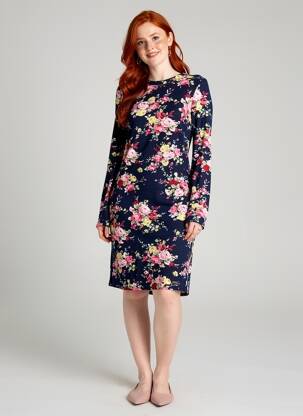 Rochie midi imprimeu floral mâneci lungi albastru MISMASH femeie
