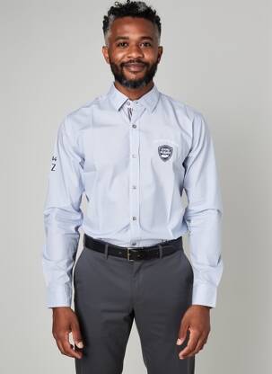 Cămașă cu mâneci lungi imprimeu fantezie albastru CLASSIC ALL BLACKS bărbat