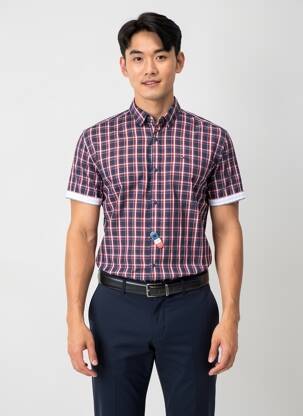 Cămașă cu mâneci scurte imprimeu fantezie albastru TOMMY HILFIGER bărbat