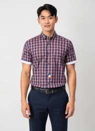 Cămașă cu mâneci scurte imprimeu fantezie albastru TOMMY HILFIGER bărbat