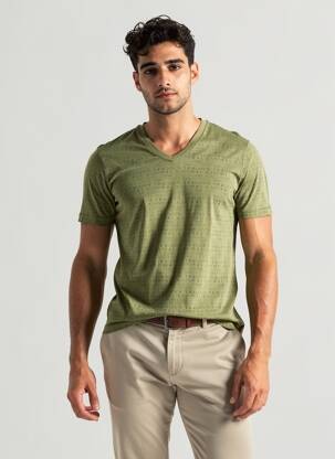 Tricou croială cambrată mâneci scurte verde KAPORAL bărbat