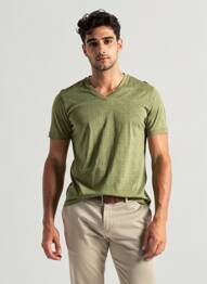 Tricou croială cambrată mâneci scurte verde KAPORAL bărbat