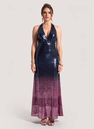 Rochie lungă fără mâneci fără mâneci albastru LAUTINEL PARIS femeie