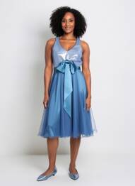 Rochie midi fără mâneci fără mâneci albastru ASCIA femeie