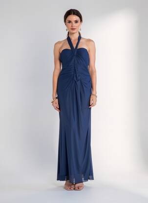 Rochie lungă fără mâneci fără mâneci albastru SPECIAL DAY femeie