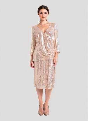 Rochie midi mâneci lungi mâneci lungi roz SONIA PENA femeie