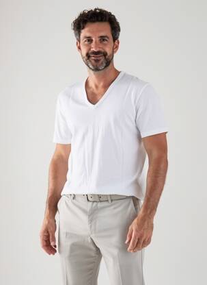 Tricou elasticitate mâneci scurte alb ARMOR LUX bărbat
