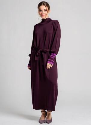 Rochie lungă mâneci lungi mâneci lungi violet CHLOÉ STORA femeie