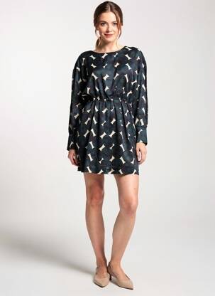 Rochie scurtă închidere cu fermoar la spate mâneci lungi negru CHLOÉ STORA femeie