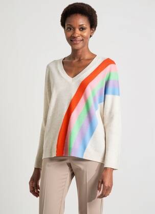 Pulover croială dreaptă mâneci lungi bej ABSOLUT CASHMERE femeie