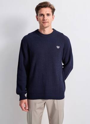 Pulover elasticitate mâneci lungi albastru MAISON LABICHE bărbat