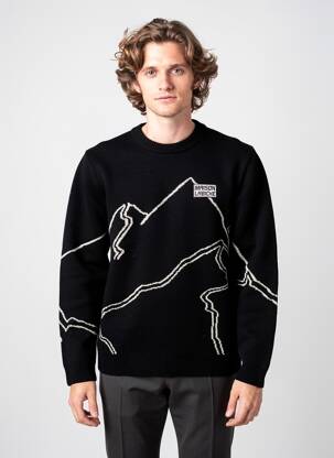 Pulover elasticitate mâneci lungi negru MAISON LABICHE bărbat