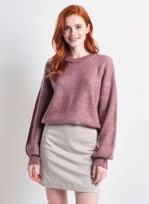 Pulover țesătură melanj mâneci lungi violet REIKO femeie