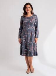 Rochie midi mâneci lungi mâneci lungi albastru DAMART femeie