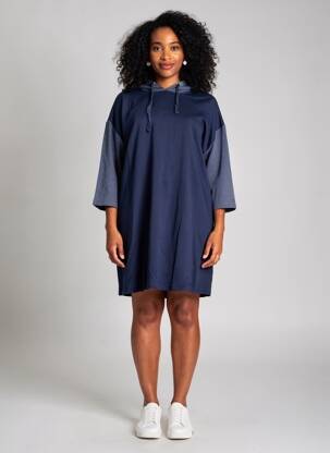Rochie scurtă mâneci 3/4 mâneci 3/4 albastru SHEEGO femeie