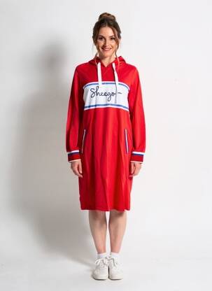 Rochie midi mâneci lungi mâneci lungi roșu SHEEGO femeie