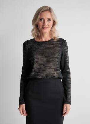 Top elasticitate mâneci lungi negru GUY DUBOUIS femeie