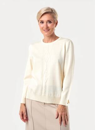Pulover elasticitate mâneci lungi bej FRANCE RIVOIRE femeie