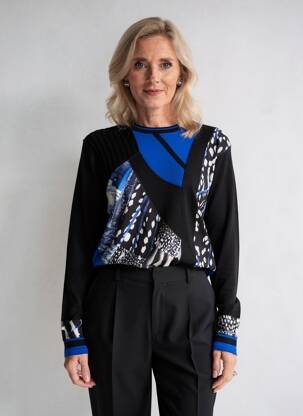 Pulover elasticitate mâneci lungi negru GUY DUBOUIS femeie