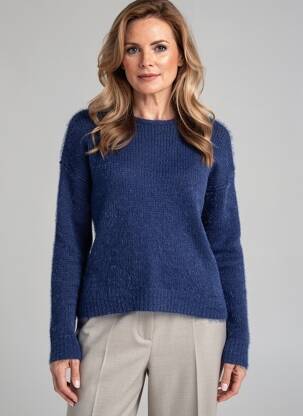 Pulover elasticitate mâneci lungi albastru MERI & ESCA femeie