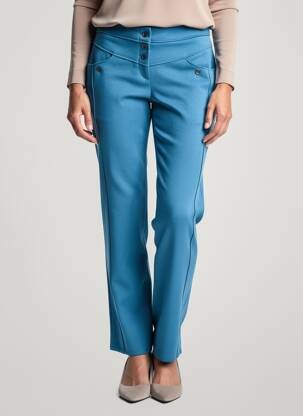 Pantalon slim talie elastică mărime normală albastru GUY DUBOUIS femeie