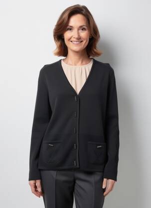 Vestă cu mâneci lungi croială cambrată negru PAUPORTÉ femeie