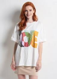 Tricou croială dreaptă mâneci scurte alb MINETTE femeie