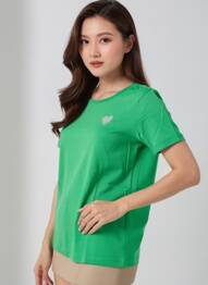 Tricou serigrafie mâneci scurte verde ONLY femeie