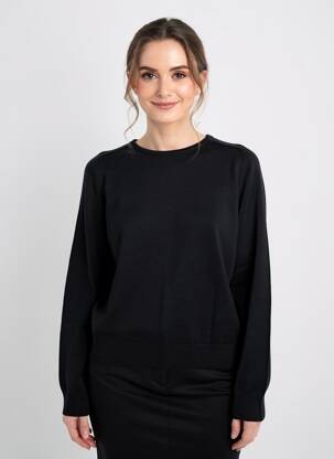 Pulover croială dreaptă mâneci lungi negru ESCORPION femeie