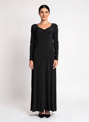 Rochie lungă mâneci lungi mâneci lungi negru PIAZZA SEMPIONE femeie