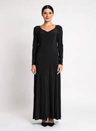 Rochie lungă mâneci lungi mâneci lungi negru PIAZZA SEMPIONE femeie