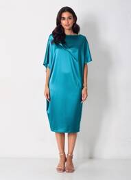 Rochie midi mâneci scurte mâneci scurte albastru GIANLUCA CAPANNOLO femeie