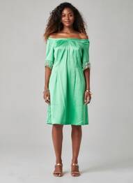 Rochie scurtă mâneci 3/4 mâneci 3/4 verde GIO' GUERRERI femeie