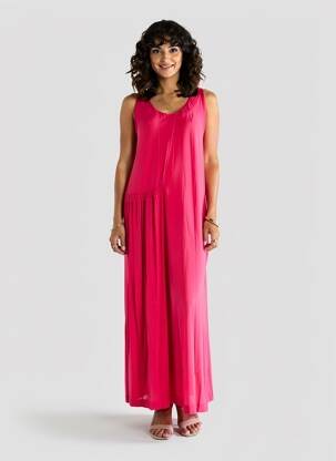 Rochie lungă fără mâneci fără mâneci roz PIAZZA SEMPIONE femeie