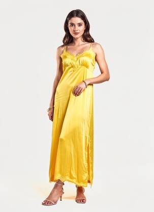 Rochie midi croială fluidă bretele subțiri galben MA'AN femeie