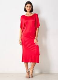 Rochie midi mâneci scurte mâneci scurte roșu MSGM femeie