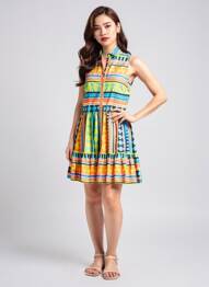 Rochie midi fără mâneci fără mâneci galben MSGM femeie