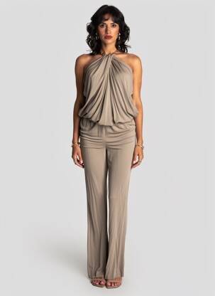Salopetă-pantalon fără mâneci fără mâneci maro MSGM femeie