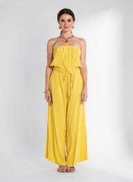 Salopetă-pantalon croială fluidă fără mâneci galben ALICE & TRIXIE femeie