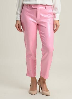 Pantalon 7/8 închidere cu fermoar sub clapetă cu cârlig mărime normală roz MSGM femeie