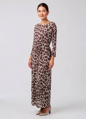 Rochie lungă mâneci lungi mâneci lungi maro NUMPH femeie
