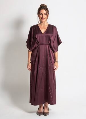 Rochie lungă mâneci scurte mâneci scurte violet NUMPH femeie