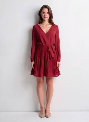 Rochie scurtă mâneci lungi mâneci lungi roșu LA PETITE ETOILE femeie