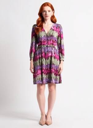 Rochie midi mâneci 3/4 mâneci 3/4 violet LA PETITE ETOILE femeie