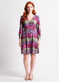Rochie midi mâneci 3/4 mâneci 3/4 violet LA PETITE ETOILE femeie