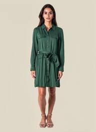 Rochie midi mâneci lungi mâneci lungi verde LA PETITE ETOILE femeie