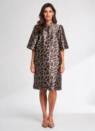 Rochie midi mâneci scurte mâneci scurte maro NUMPH femeie