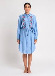 Rochie midi mâneci lungi mâneci lungi albastru NUMPH femeie