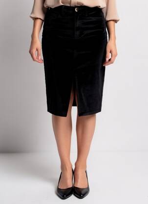Fustă midi elasticitate negru LA PETITE ETOILE femeie